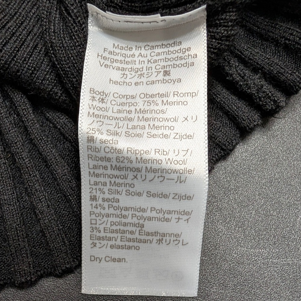 Madewell Black Merino Silk Blend V-Neck Button Front Cardigan Sweater Black XS - Picture 9 of 11